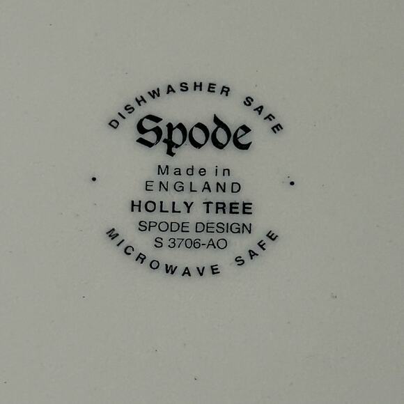 Spode Holly Tree 6" Plate Green Ivy Holly Pattern England Vintage - Picture 4 of 6